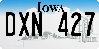 IA license plate DXN427
