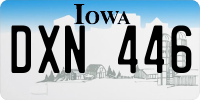 IA license plate DXN446