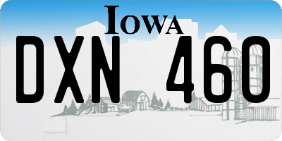 IA license plate DXN460