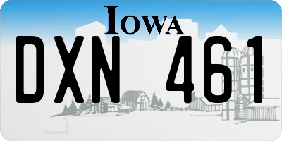 IA license plate DXN461