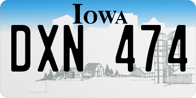 IA license plate DXN474