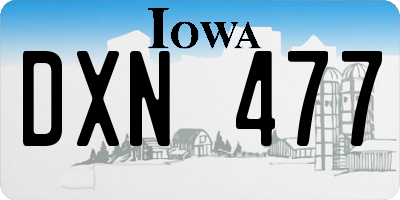 IA license plate DXN477