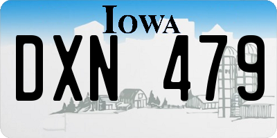 IA license plate DXN479