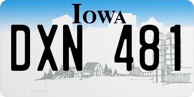 IA license plate DXN481