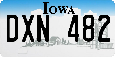 IA license plate DXN482