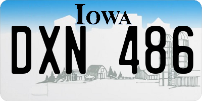 IA license plate DXN486