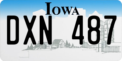 IA license plate DXN487