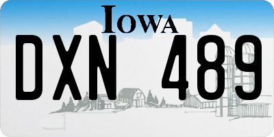 IA license plate DXN489