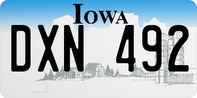 IA license plate DXN492