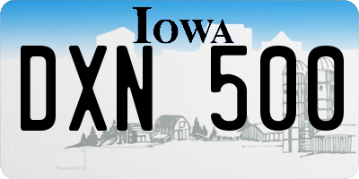 IA license plate DXN500