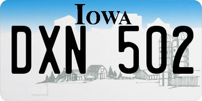 IA license plate DXN502