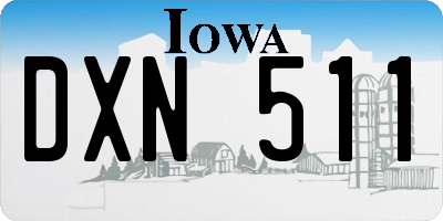 IA license plate DXN511