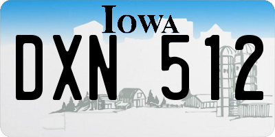 IA license plate DXN512