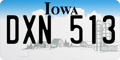 IA license plate DXN513