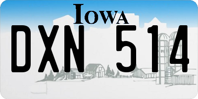 IA license plate DXN514