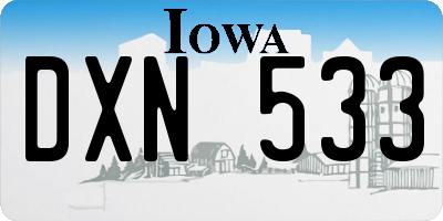 IA license plate DXN533