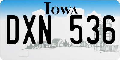 IA license plate DXN536