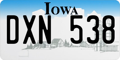 IA license plate DXN538