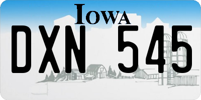 IA license plate DXN545