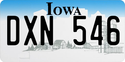 IA license plate DXN546