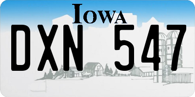 IA license plate DXN547
