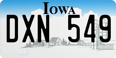 IA license plate DXN549