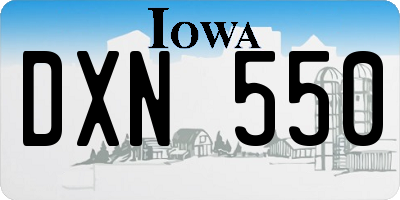 IA license plate DXN550