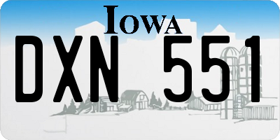 IA license plate DXN551