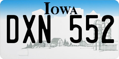 IA license plate DXN552