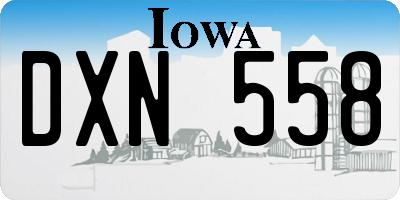 IA license plate DXN558