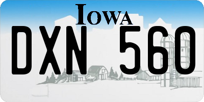 IA license plate DXN560