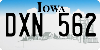 IA license plate DXN562