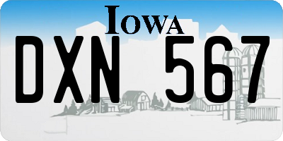 IA license plate DXN567