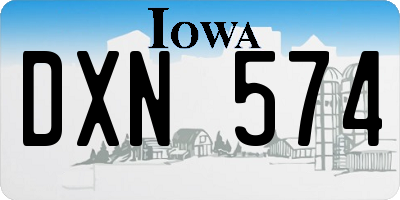 IA license plate DXN574