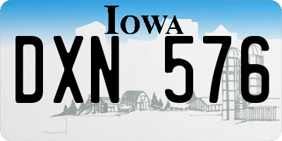 IA license plate DXN576