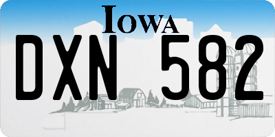 IA license plate DXN582