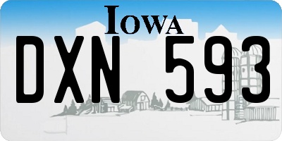 IA license plate DXN593