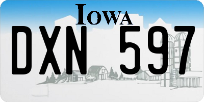 IA license plate DXN597