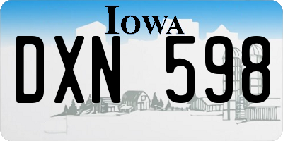 IA license plate DXN598