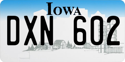IA license plate DXN602