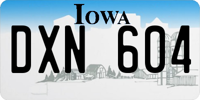 IA license plate DXN604