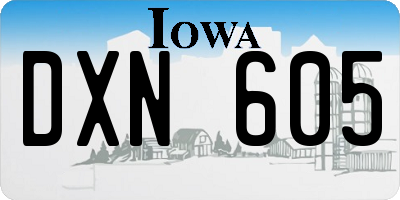 IA license plate DXN605