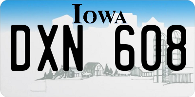 IA license plate DXN608