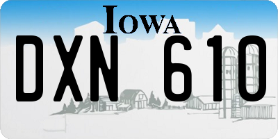 IA license plate DXN610