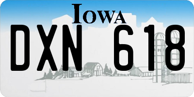 IA license plate DXN618