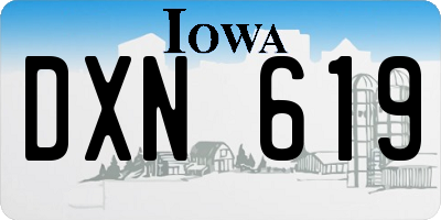 IA license plate DXN619