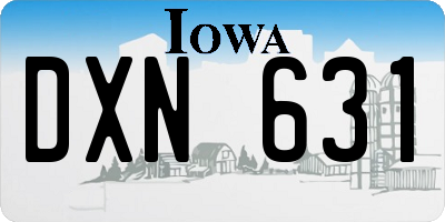 IA license plate DXN631