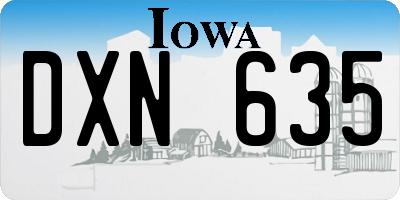 IA license plate DXN635