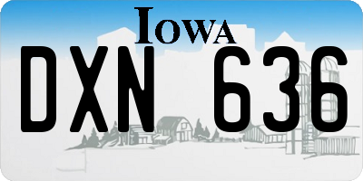IA license plate DXN636