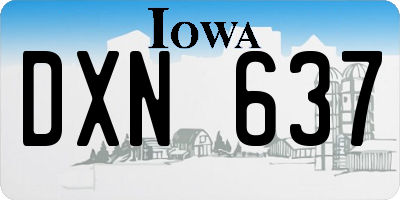 IA license plate DXN637